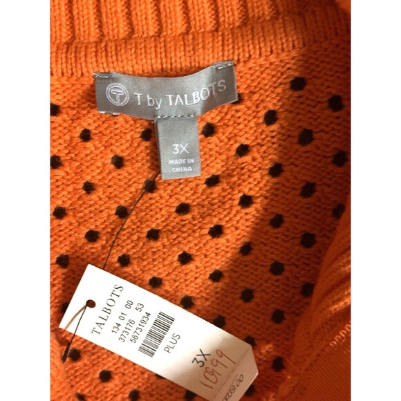 Talbots Womens Orange Cardigan Sweater Jacket Snap Closure 3X Coolmax - Picture 8 of 9